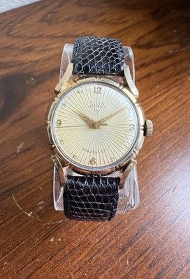 Elgin 643 Automatic Shockmaster Watch 10Kt Gold Filled Very Unique Runs Well