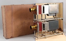 Antique 19thC Magic Lantern McIntosh Biunial Stereopticon Glass Slide Projector