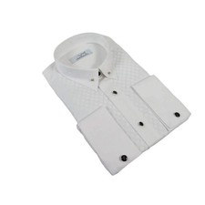 Men CEREMONIA Formal Tux Cotton Shirt Slim Fit Turkey JD 13 White Collar Bar