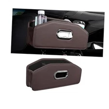 Car Headrest BackSeat Organizer, Vehicle Rear Seat Hanging Storage Box Brown