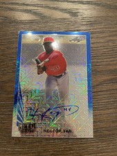 2020 Leaf Metal Draft #LA-HY1 Hector Yan 1990 Leaf Autographs Blue Mojo #/10