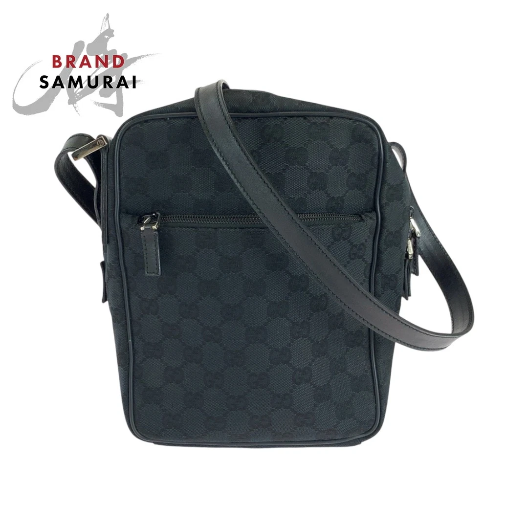 Gucci Uni Noir Argent Quincaillerie Gg Toile Sac à Bandoulière Pochette pour Femme 50136