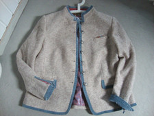 White Label Langhaar Wolljacke  Samt wollweiss Gr. 46  neuwertig NP 299€