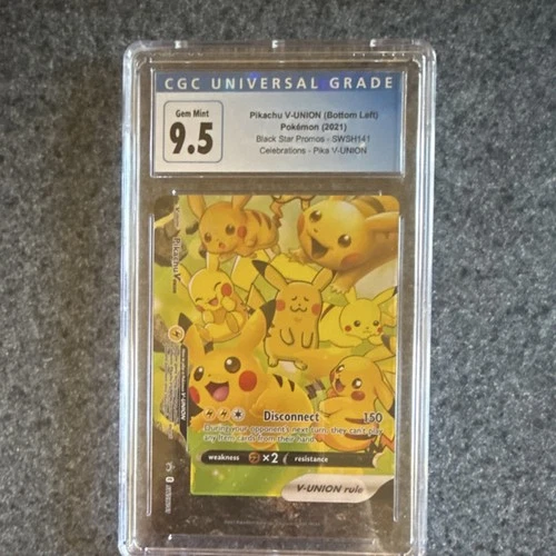 Pokémon TCG Pikachu V-UNION (Bottom Left) Black Star Promo SWSH141 CGC 9.5