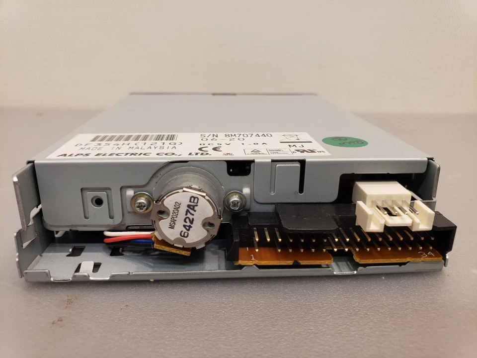 Винтажный дисковод гибких дисков 1,44 МБ ALPS FDD DF354H черный R&W протестирован - Изображение 2 из 3