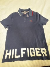 Tommy Hilfiger Denim Men's Custom Fit Polo Shirt with Large Spell-Out Logo