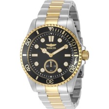 Invicta Men's Watch Pro Diver Quartz Black Dial Two Tone Steel Bracelet 49426