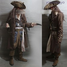 Jack Sparrow Costume Pirates of The Caribbean Outfits Halloween Cosplay Suit