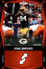 2025 Uno Elite Core - Red Green Bay Packers Karl Brooks #024