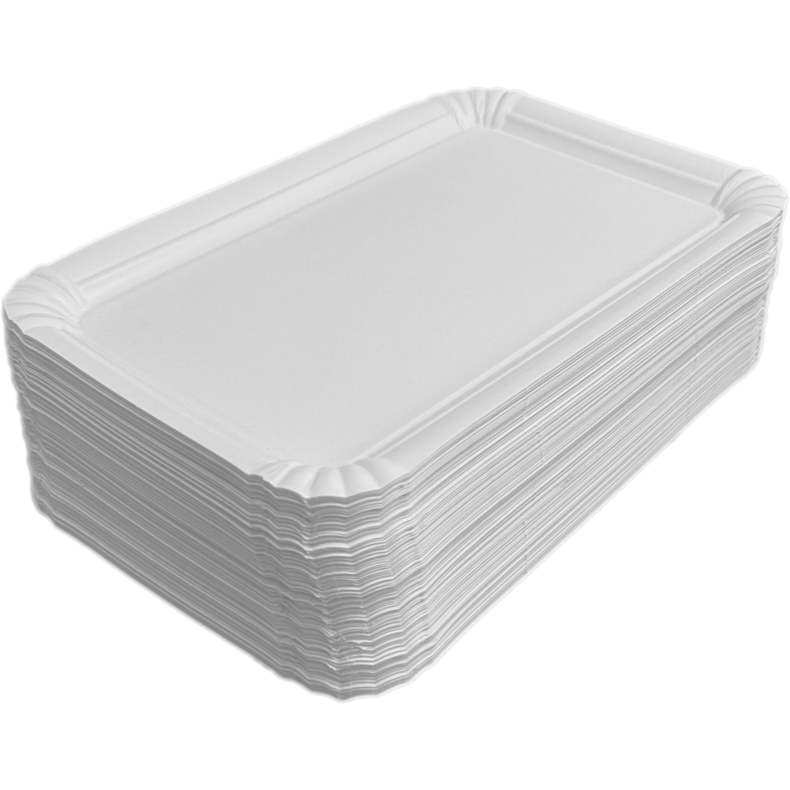 TG-GENT Pappteller weiß, 13 x 20cm | Kuchenteller, Einweg Teller, Papierteller