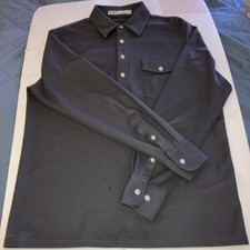 Criquet Polo Pullover Mens Size: Medium Long Sleeve -Gray- 100 Cotton--1 Pocket