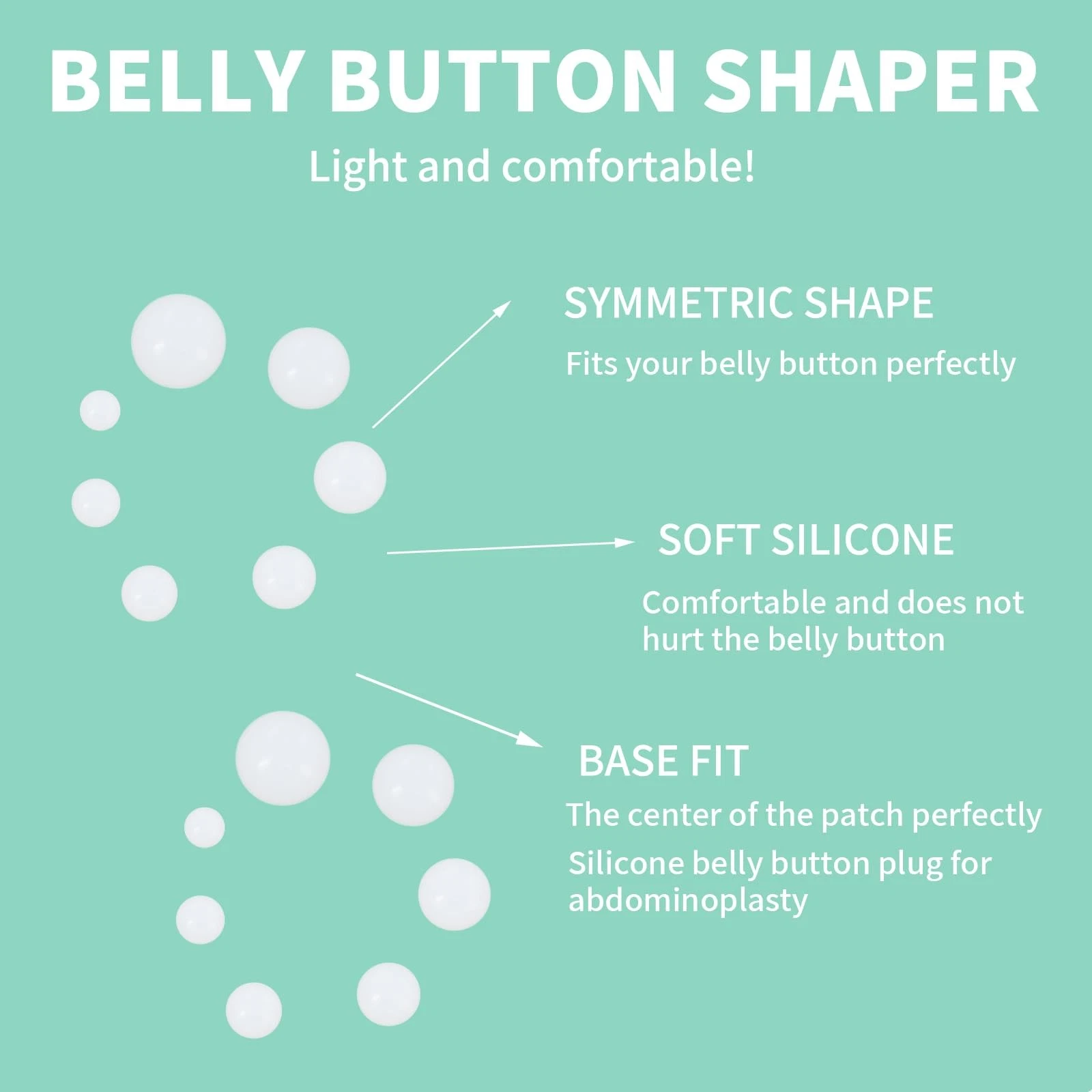 14 PCS Belly Button Plug Set Soft Silicone Tummy Tuck Tapes Trainer White - product detail image 3