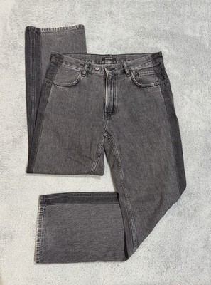 Gauchere Jeans Women s 40 (34x32) Straight Leg Distressed-Style Black Wash Denim