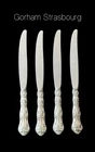 4 Pc Lot Of Gorham Strasbourg Sterling Silver Dinner Knives S/S Blade NO RESERVE
