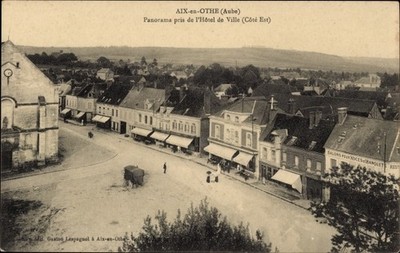Ak Aix en Othe Aube, Panoramaaufnahme vom Rathaus - 3938585