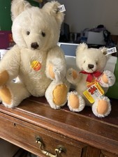 Steiff Pair of Bears Jointed Mohair with Tags And Buttons Attached