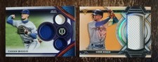 Two 2021 Topps Blue Jays Cavan Biggio Relic Cards Near Mint