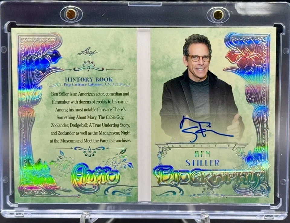 Libro de historia hoja 2024 cultura pop BEN STILLER automático # 1/1 folleto🔥 siglo pop Foto 4 de 4