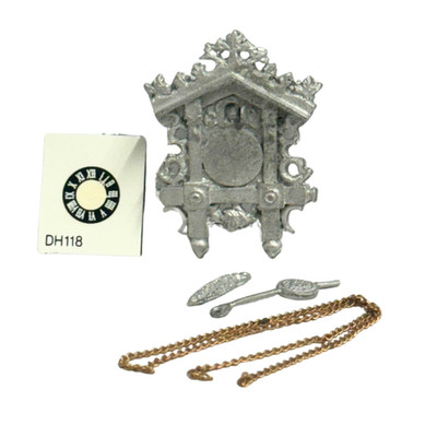 Kuckucksuhr Modellbausatz Metall 6-teilig Puppenstube Miniatur Zubehör Maßstab 1:12
