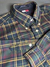 Tommy Hilfiger Vintage Long Sleeve Buttondown Mens Large Plaid Y2K Blue Red Gr