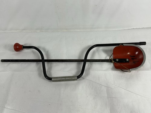 Vtg SNABB Mora-Borren Hand Ice Auger Brace Sweden Red Metal Shield 58”
