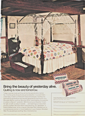 Mountain Mist Batting Grannys Flower Garden Quilt 4 Poster Bed Cincinnati Ad 326
