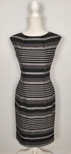 Calvin Klein Black & Gray Horizontal Striped Sheath Dress Women's Size 2.