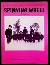 1969 Spinning Wheel w/ Blood Sweat & Tears Classic Jazz Rock Sheet Music NM