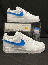 Nike Air Force 1 Low White  (Light Blue Custom Painted Swoosh) SC-#39W