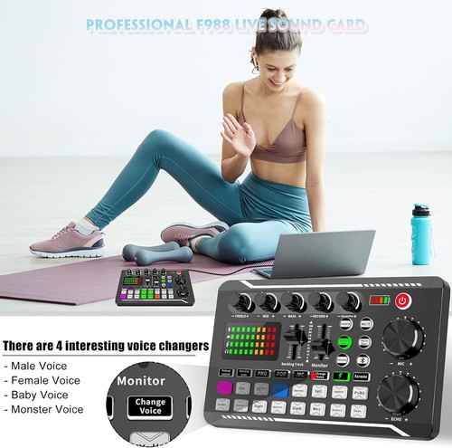 Professional Audio Mixer Live Sound Card and Audio Interface with DJ Mixer Effec - Picture 6 of 7
