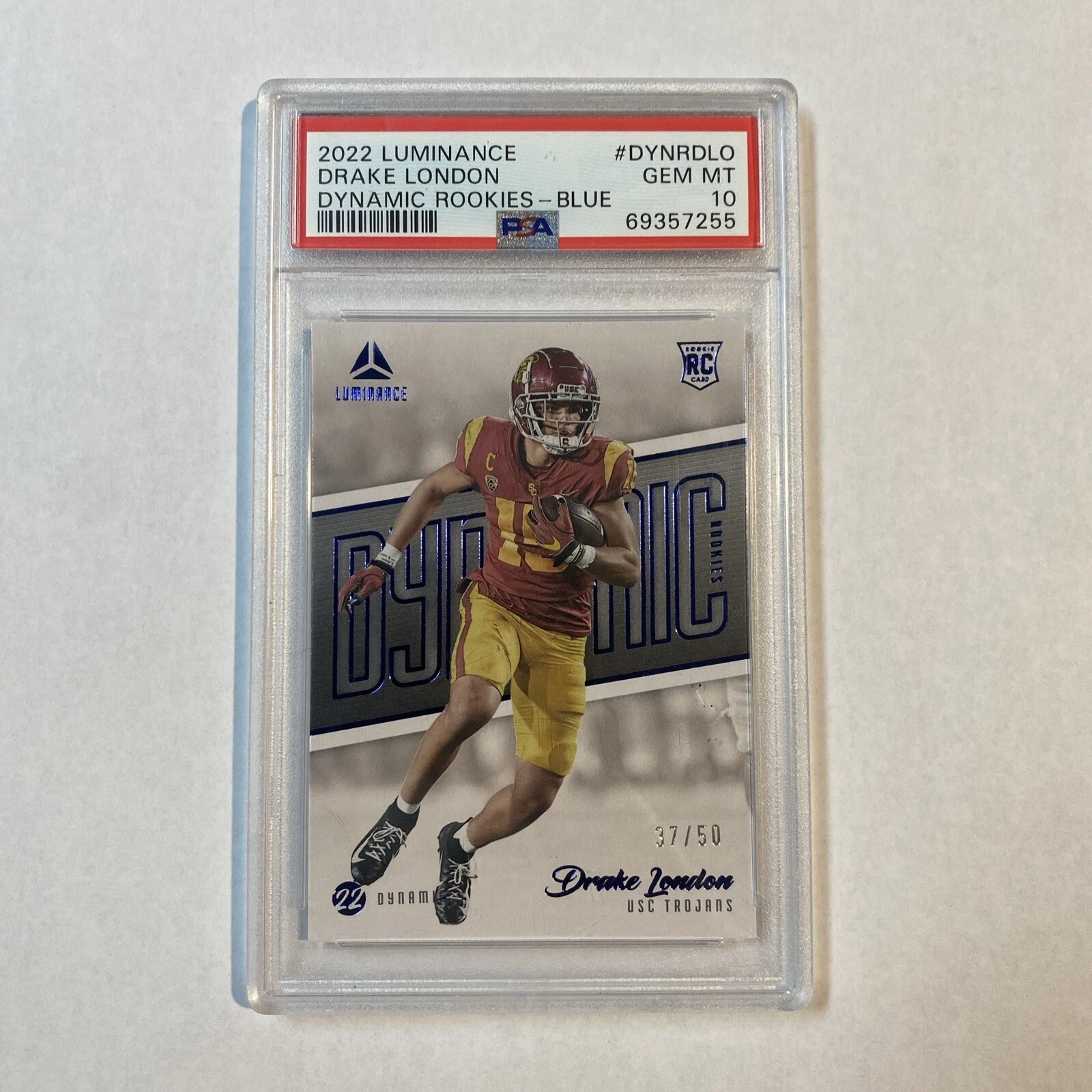 Drake London Panini Luminance Dynamic Rookies #DYNRDLO Blue