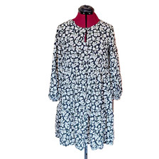 Old Navy Boho Mini Dress Women’s Small Dark Green Floral Long Sleeve Casual