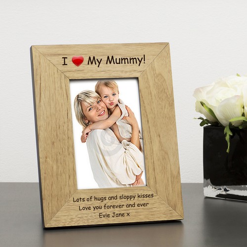 I ❤️ My Mummy Wooden Photo Frame 6x4 - Personalised Mothers Day Gift - Picture 3 of 4