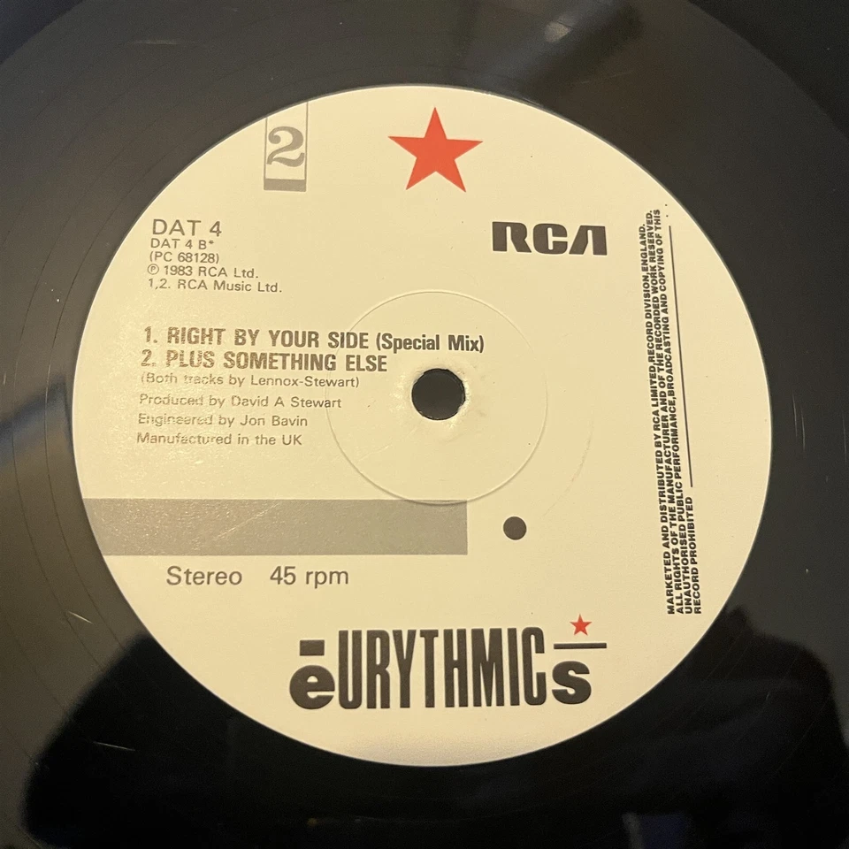 [ROCK/POP]~EXC/VG+ 12"~EURYTHMICS~Right By Your Side~[1983~RCA]~UK IMPORT~ - Image 4 of 4