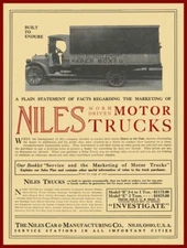 1916 Niles Car & Manufacturing Co. NEW Metal Sign: Ohio Boxboard Co. Truck Pic