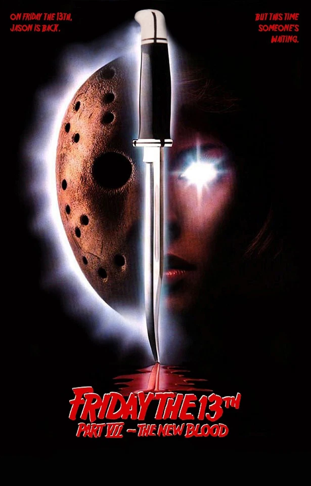 FRIDAY THE 13TH PART VII 7 'THE NEW BLOOD' (1988) Movie Poster Premium Quality