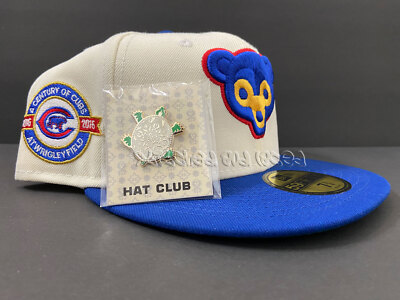 HAT CLUB EXCLUSIVE CHICAGO CUBS OFF WHITE DOME 2 TONE BLUE WRIGLEY FIELD 7 3/4