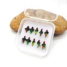 10 pezzi insetti mosca pesca mosche piuma piuma secca perline luminose esca artificiale