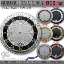 DIAL FOR MOVEMENT ETA 2824-2 + SW 200, Ø 38MM, , 3D OIL PRESSURE GUILLOCHE