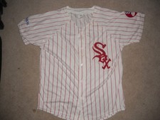 Chicago White Sox Jersey Throwback 1973 Red Pinstripes SGA Sewn Button Up Youth 