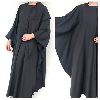 【即決値下可】80s Vintage Super Long Cape Coat. GOTH Men Super Long Trench Coat Oversize Hooded Cape Cloak