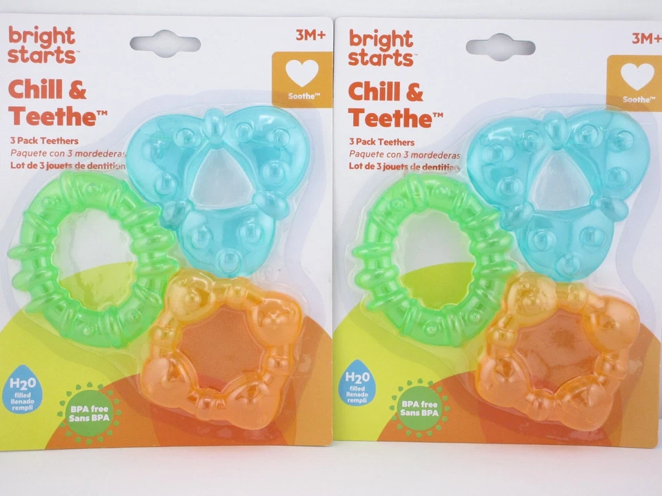 Bright Starts Chill & Teethe Water Filled Soothing Teether, 3 ea 2 PK- FREE SHIP - Image 2 of 3