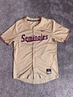 Men’s Nike Gold Florida State Seminoles Full Botton Baseball Jersey- Medium