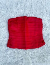 XS VINTAGE BUSTIER SCOTT MCCLINTOCK MILLENNIUM 2000 RED SATIN CORSET TOP