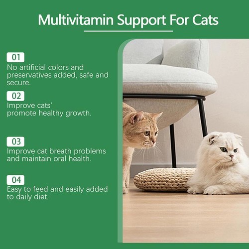 Multi Vitamin For Cats, 90 Chewable Tablets - Complete 1 Supports I7R6 - Imagen 11 de 18