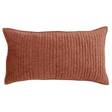 Dimitry 100% Rayon Velvet Terra Cotta King Sham by Kosas Home