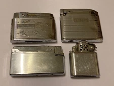 VTG Lot of 4 Chrome Lighters RONSON Adonis Milo Bentley Austria Japan