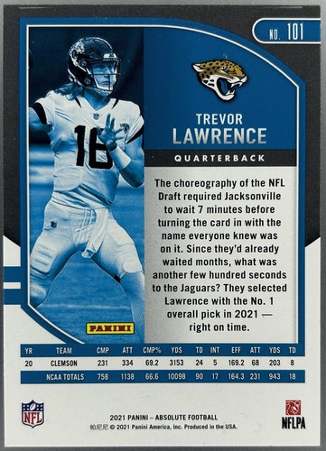 Absolute Trevor Lawrence RC #101 2021 Jaguars - Imagen 2 de 2