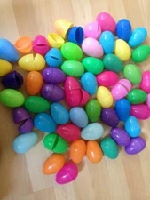Easter Eggs Plastic Egg empty egg  shell lot of 60 egss Jumbo size multicolor