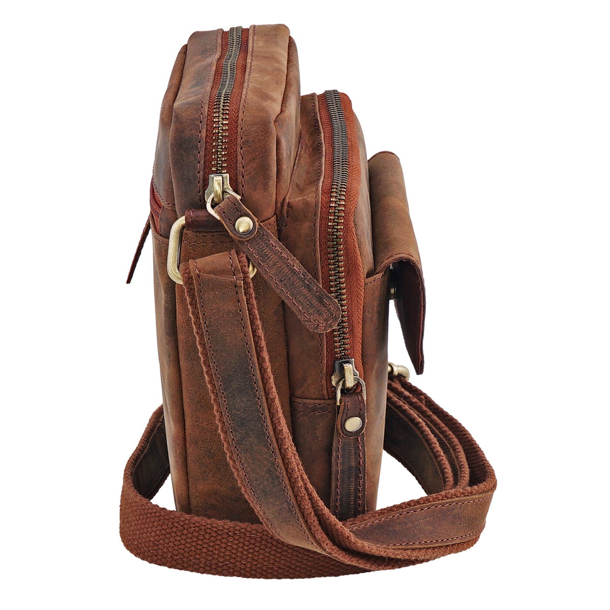 HERREN DAMEN Tasche Minibag Umhängetasche Crossbag ECHTES RINDLEDER